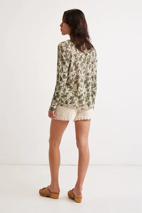 Gerard Darel & PabloLAURYNNE FLORAL PRINT LINEN SWEATER