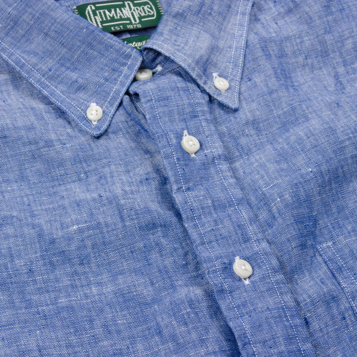 Gitman Vintage Linen Chambray Shirt Blue