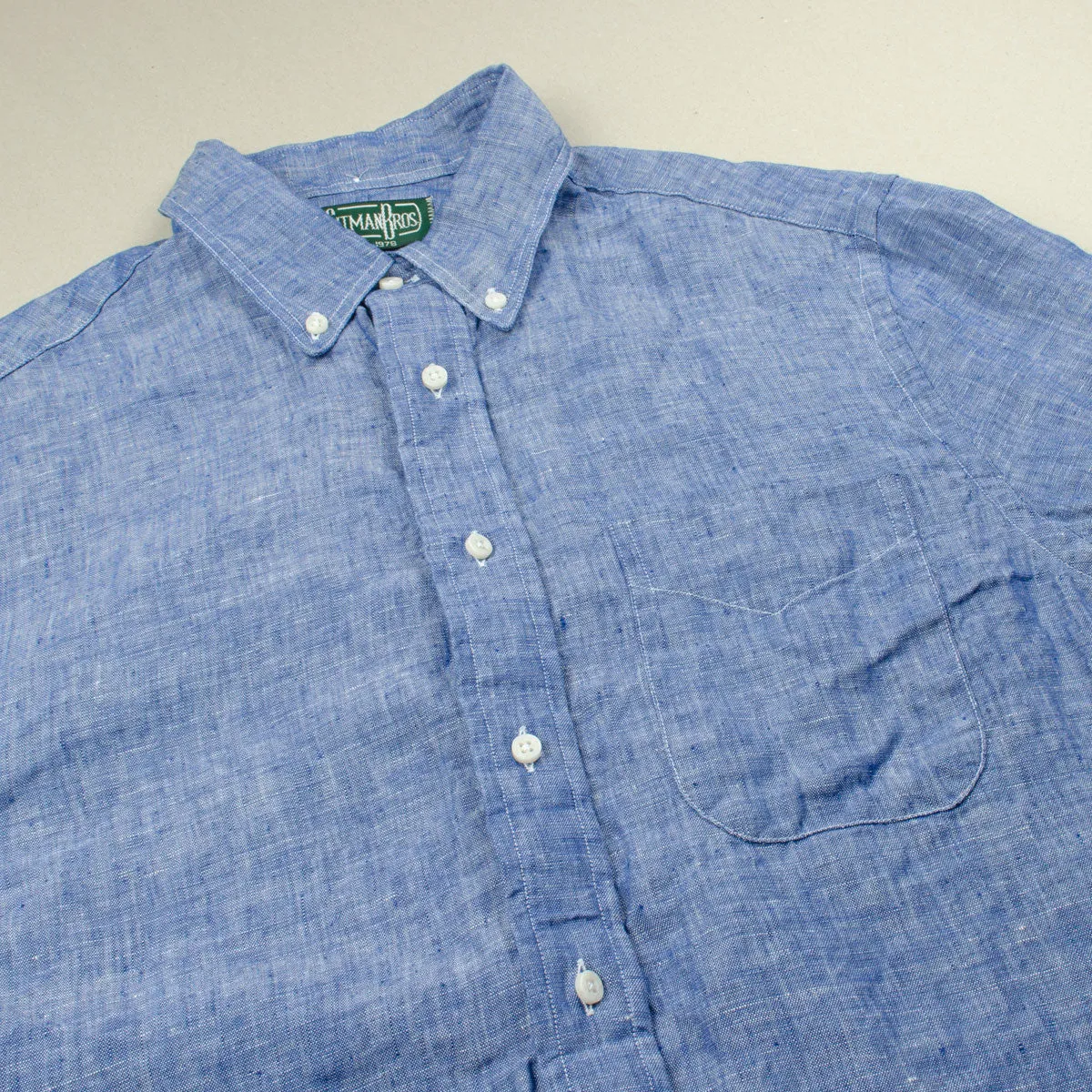 Gitman Vintage Linen Chambray Shirt Blue