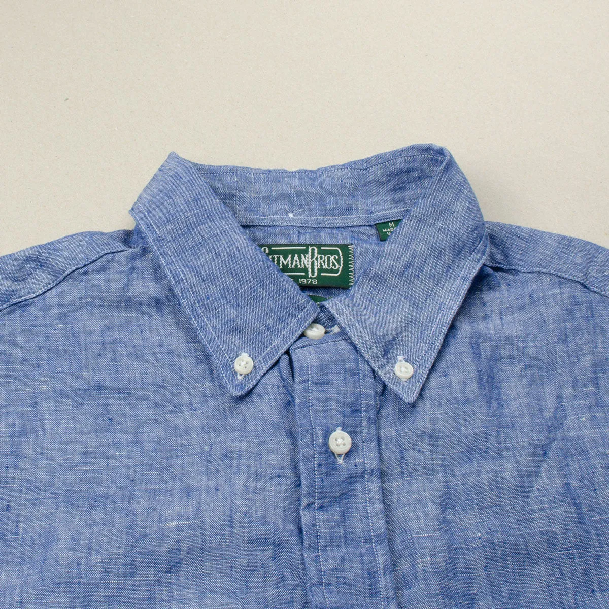 Gitman Vintage Linen Chambray Shirt Blue