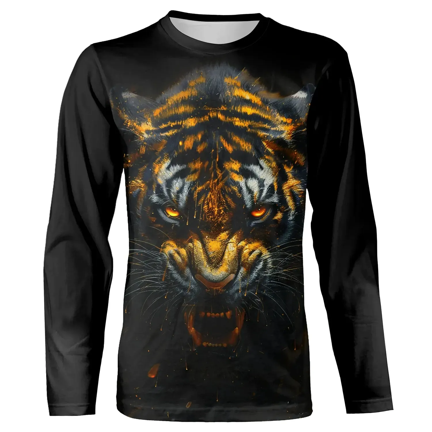 Golden Tiger T-Shirt - Intense Wildlife Gaze - Predator Spirit - CT22022450