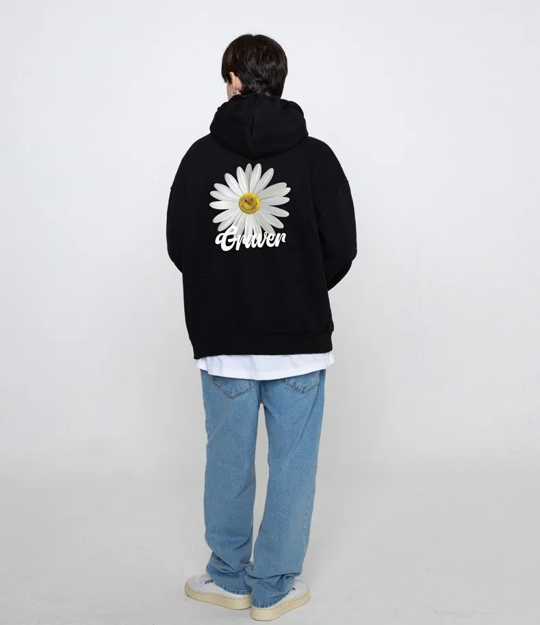 GRAVER Daisy Flower Smile Hoodie Zip Up