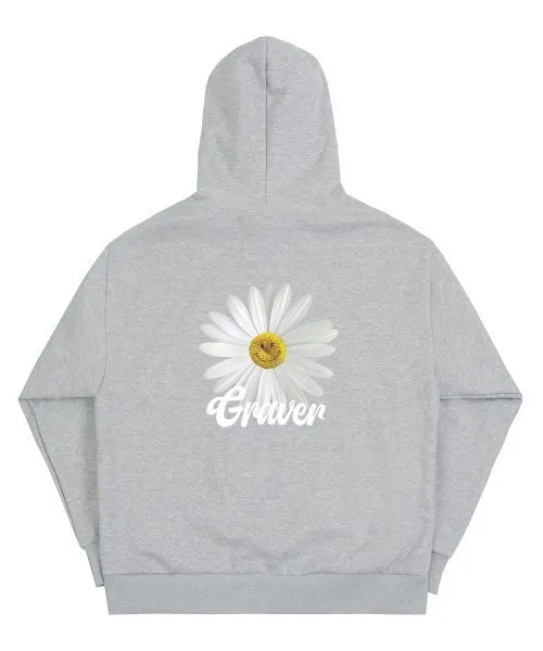 GRAVER Daisy Flower Smile Hoodie Zip Up