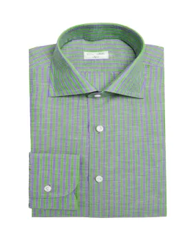 Green and Blue Striped Shirt