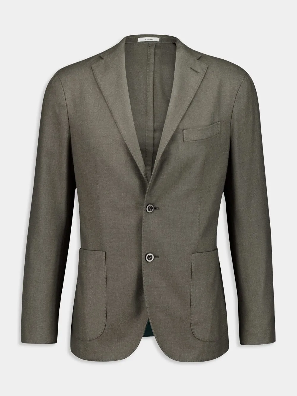 Grey Single-Breasted Cashmere Blazer