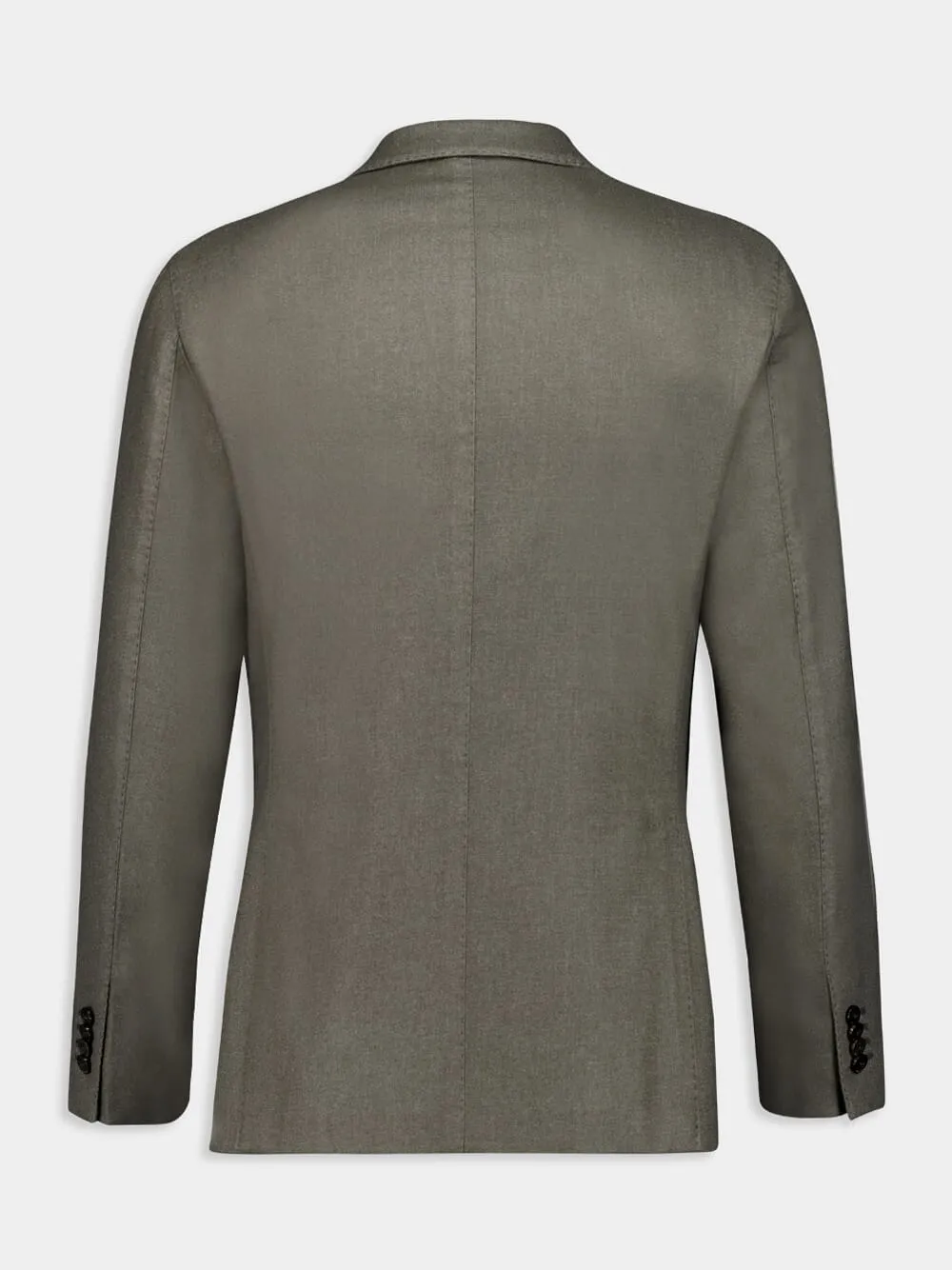 Grey Single-Breasted Cashmere Blazer