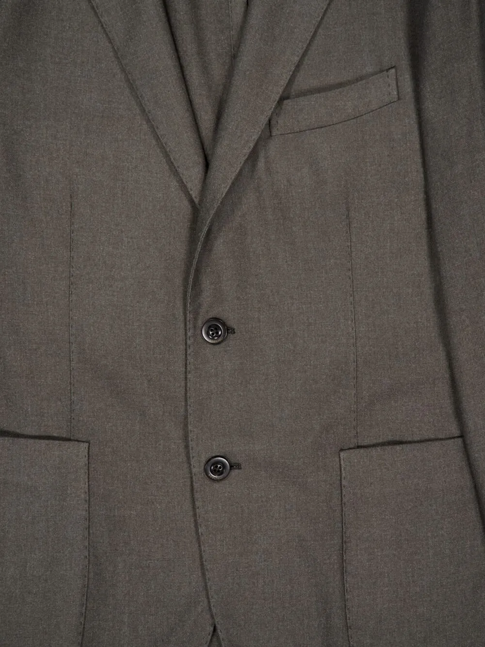 Grey Single-Breasted Cashmere Blazer