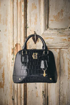 Grovesnor Tote Bag (Black Croc)