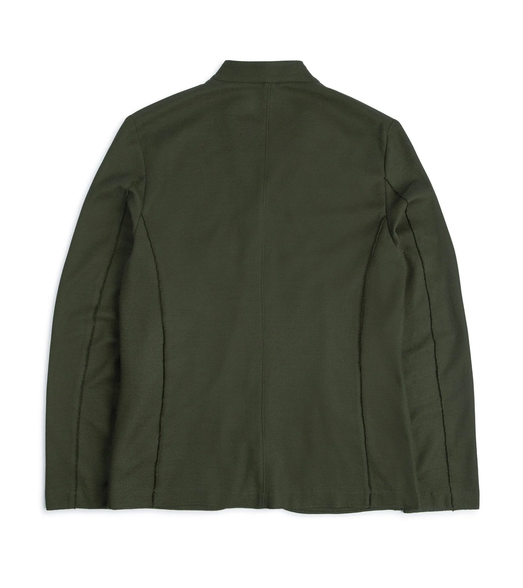 Harris Wharf jacket: Moss Green, Loro Piana honeycomb cotton Nehru jacket