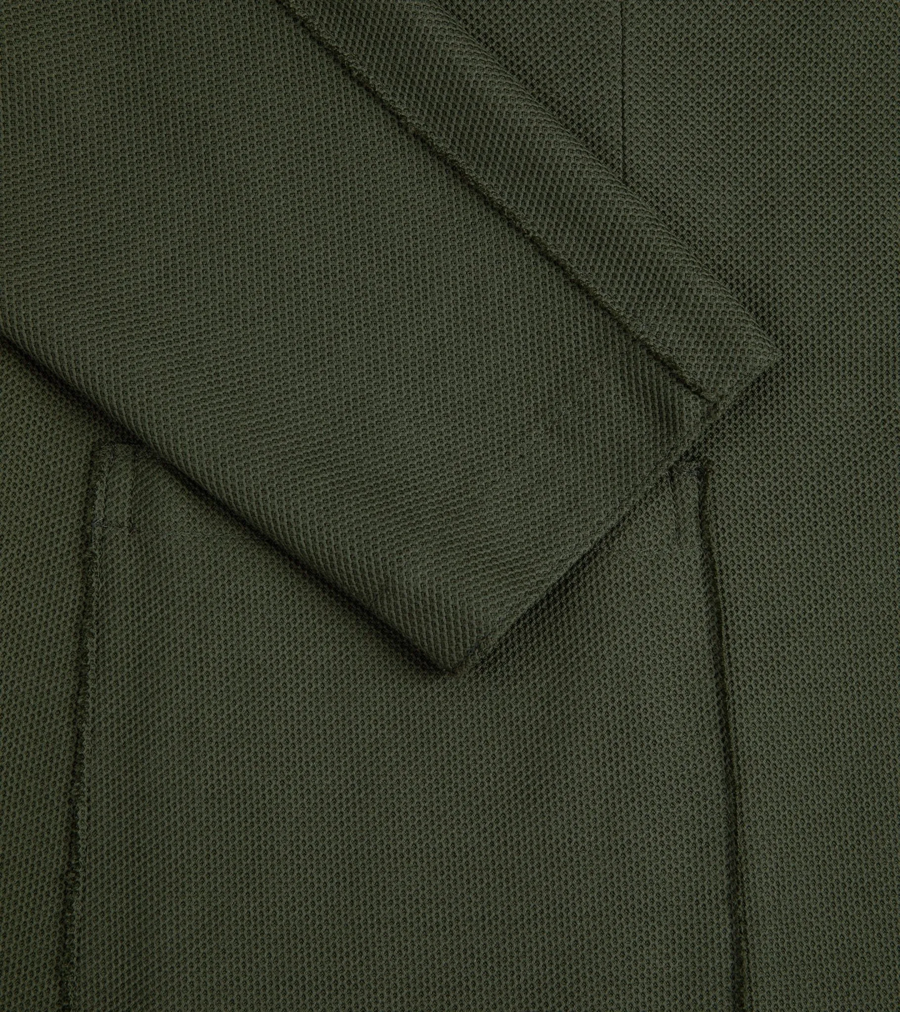 Harris Wharf jacket: Moss Green, Loro Piana honeycomb cotton Nehru jacket