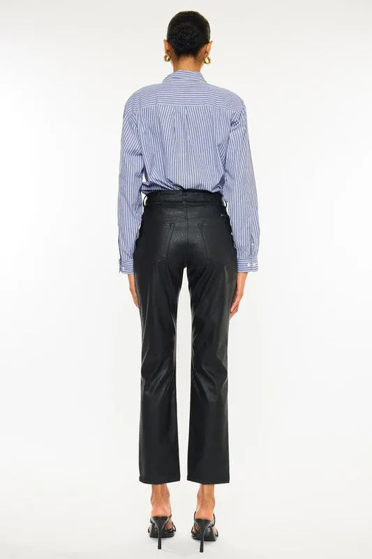 High Rise Skinny Straight Denim Pants