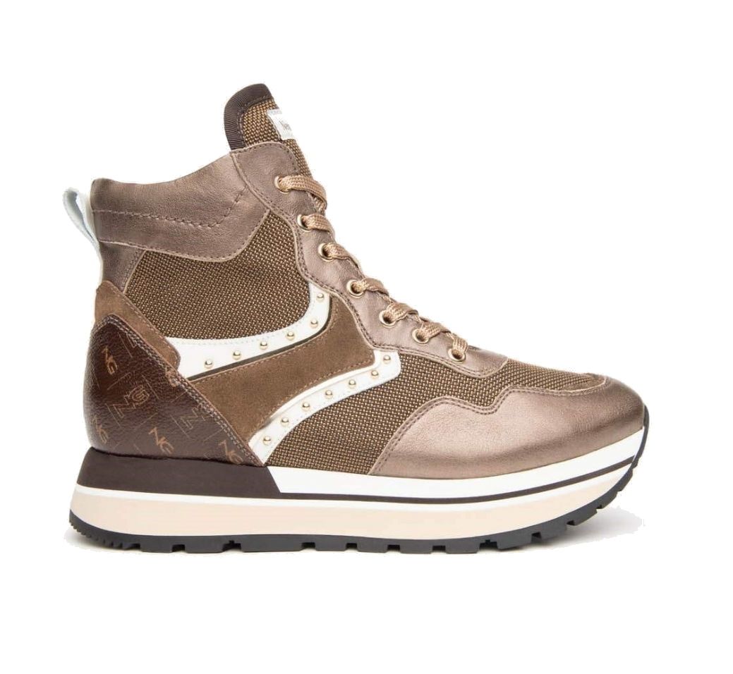 High-top women's sneakers - NeroGiardini, brown, I116944D/322.