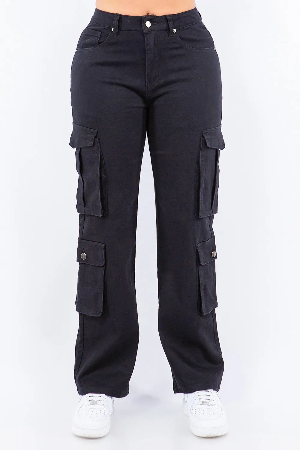 High Waist Cargo Pants with Multiple Pockets