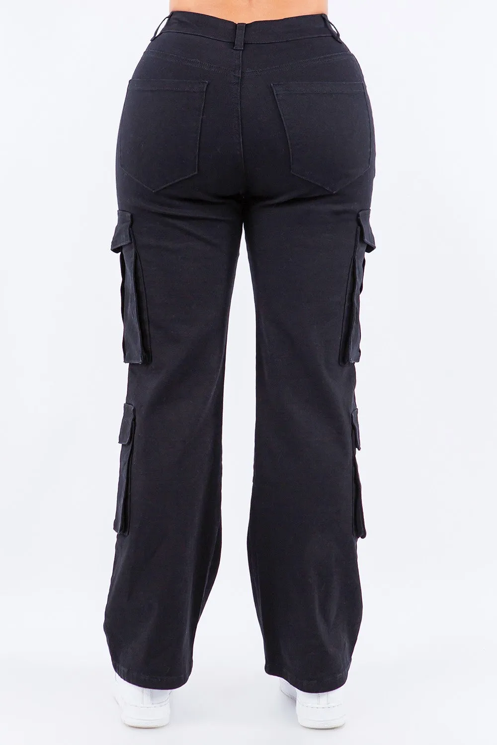 High Waist Cargo Pants with Multiple Pockets