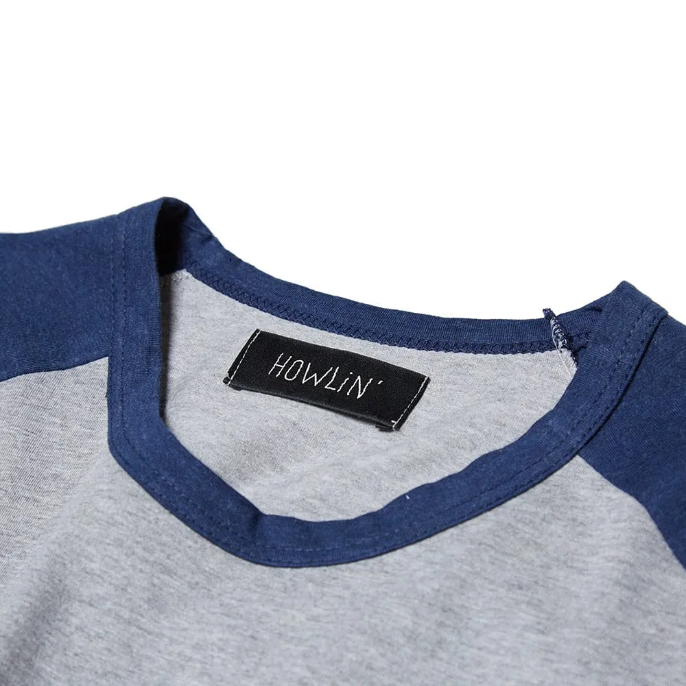 Howlin' Jules Baseball TeeMid Grey & Navy