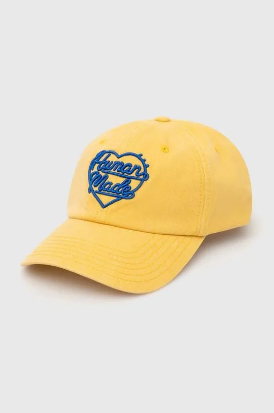 Human Made cotton baseball cap 6 Panel Cap yellow color HM27GD011