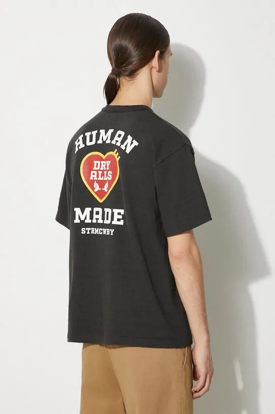 Human Made cotton t-shirt Graphic men’s black color with a print HM27TE007