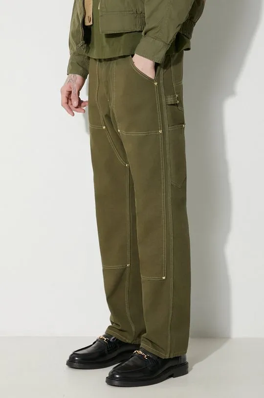 Human Made cotton trousers Duck Painter green color HM26PT012