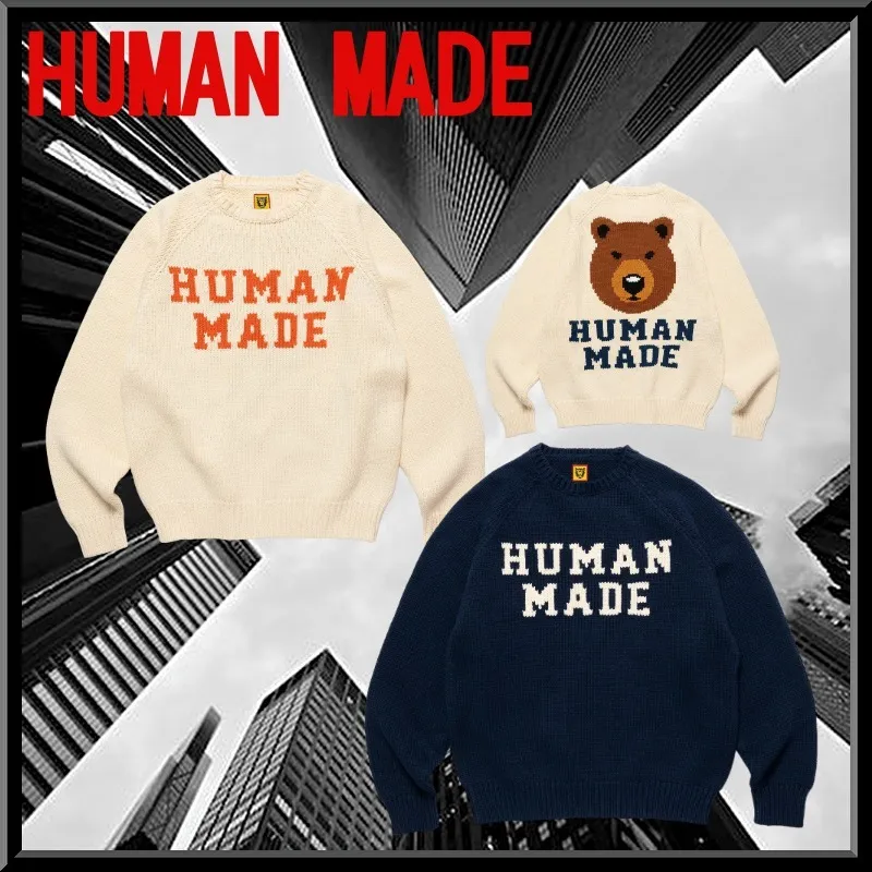 HUMAN MADE  |Crew Neck Casual Style Unisex Rib Blended Fabrics