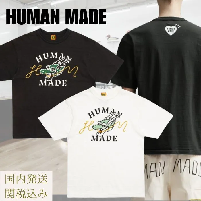 HUMAN MADE  |Crew Neck Unisex Street Style Plain Cotton Short Sleeves