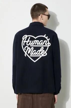 Human Made wool shirt Wool Cpo navy blue color HM26SH008