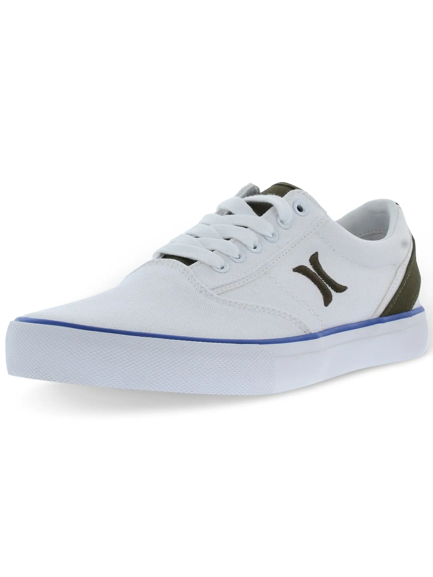 HURLEY Men's White Color Block Comfort Kayo Round Toe Platform Lace-Up Sneakers Shoes