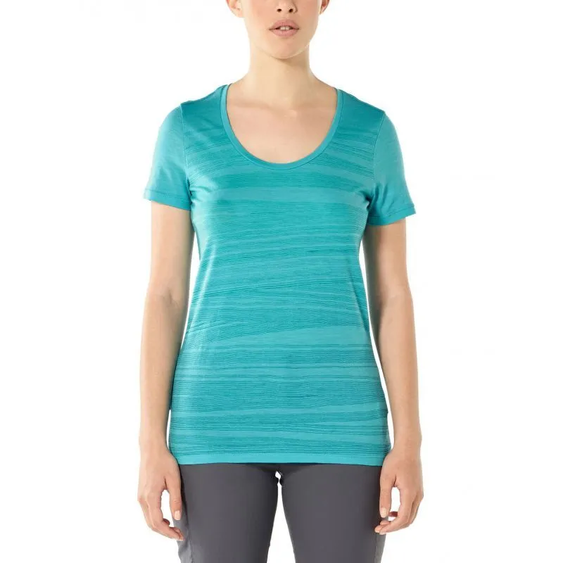 icebreaker  Tech Lite Short Sleeve Scoop 1000 Lines - Maglia merino - Donna