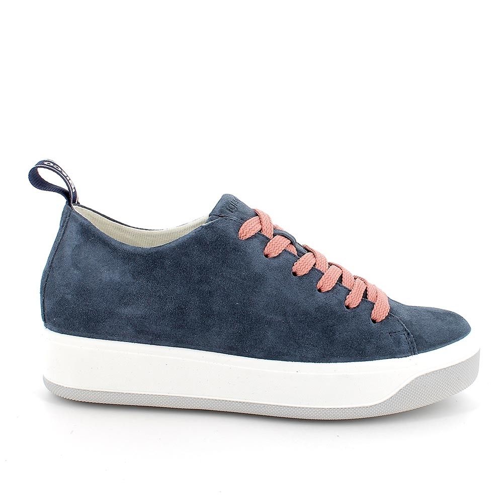 IGI&CO women's sneakers SCAM.SUPER10/12 in jeans-colored leather - 3657300