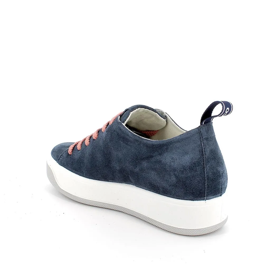 IGI&CO women's sneakers SCAM.SUPER10/12 in jeans-colored leather - 3657300