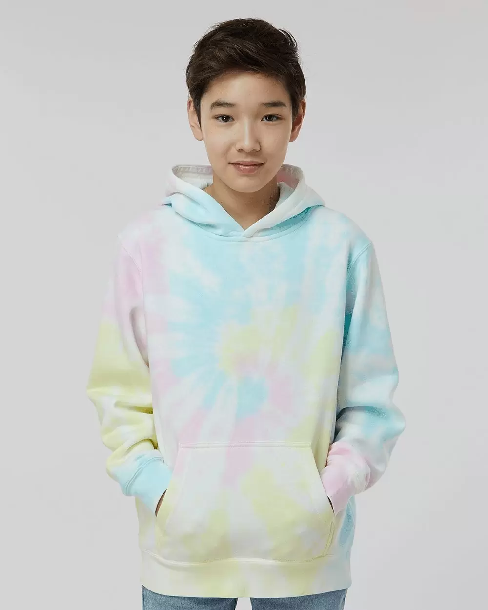 Independent Trading PRM1500TD Youth Midweight Tie-Dyed Hooded Sweatshirt SKU: PRM1500TD