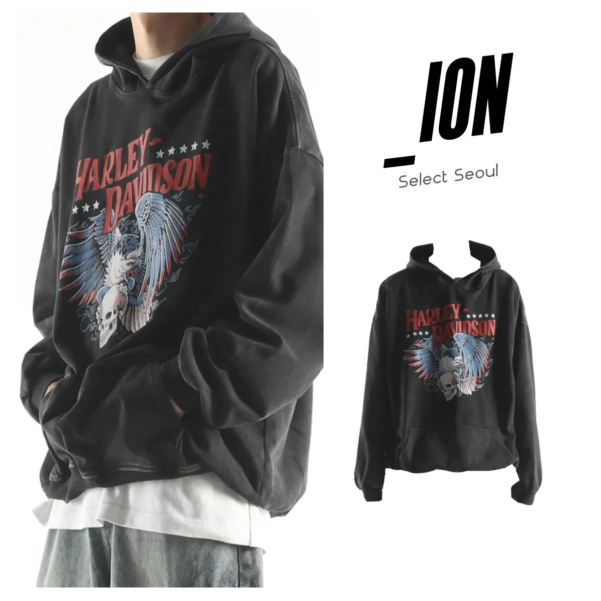 IONSEOUL | Unisex Street Style Cotton Oversized Logo Long Sleeve - Best Price, Free Shipping