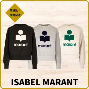 Isabel Marant Etoile Crew Neck Cotton Logo Hoodies & Sweatshirts with Long Sleeves