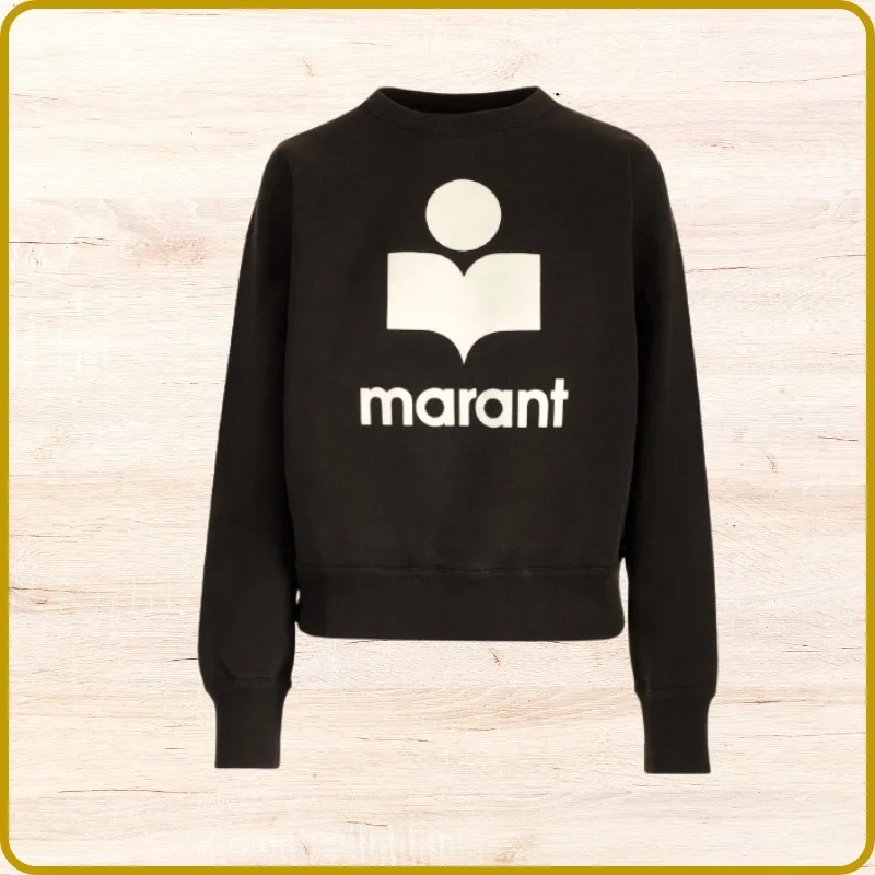 Isabel Marant Etoile Crew Neck Cotton Logo Hoodies & Sweatshirts with Long Sleeves