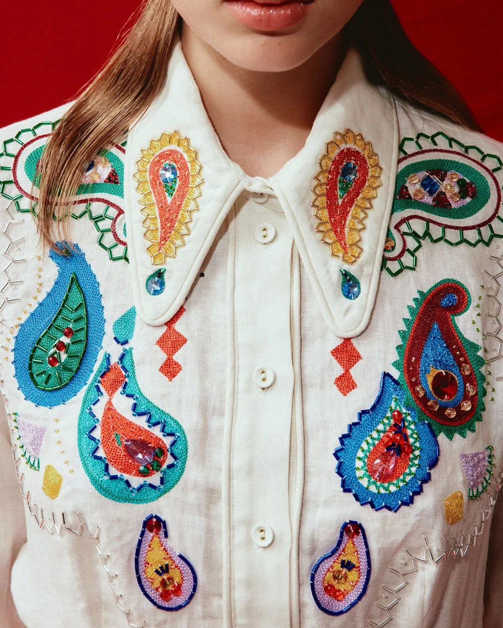 Ivory Embroidered Peggy Blouse