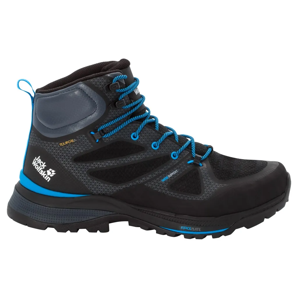 Jack Wolfskin Men's Force Striker Texapore Mid Black/Blue | Buy Jack Wolfskin Men's Force Striker Texapore Mid Black/B