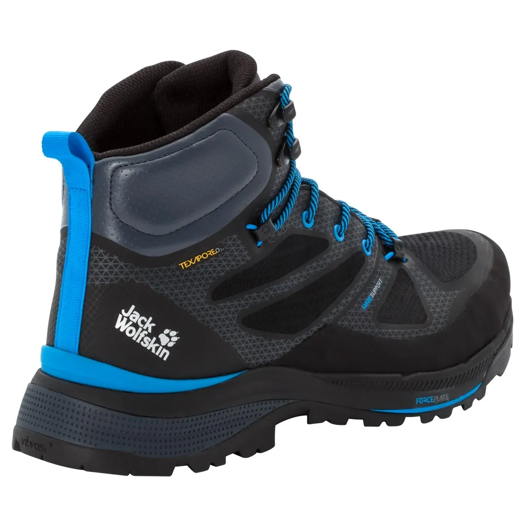 Jack Wolfskin Men's Force Striker Texapore Mid Black/Blue | Buy Jack Wolfskin Men's Force Striker Texapore Mid Black/B