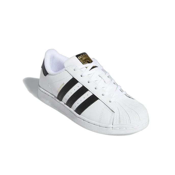 Kids White Black Superstar Sneakers