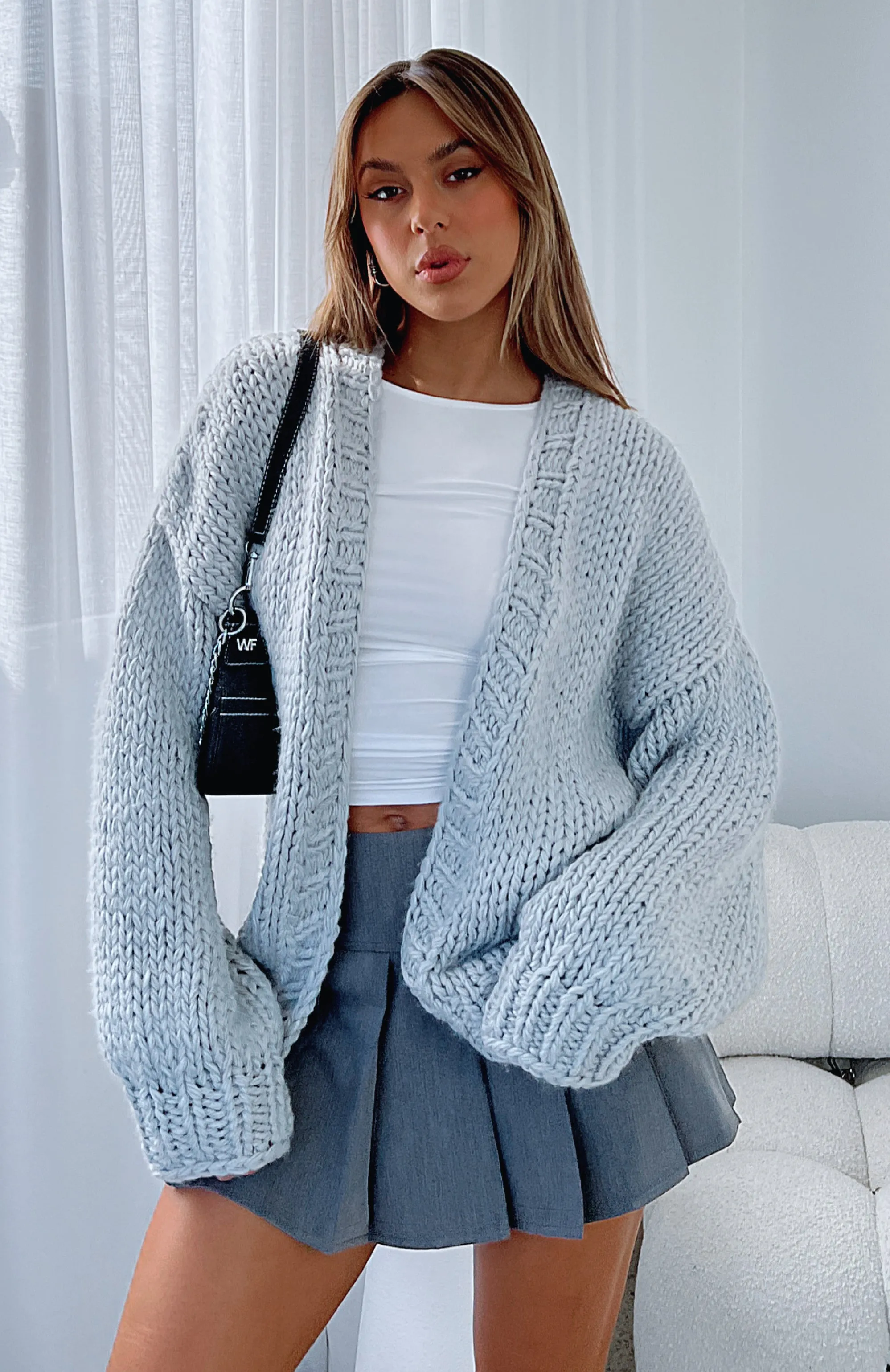 Knit Cardigan Grey Marle