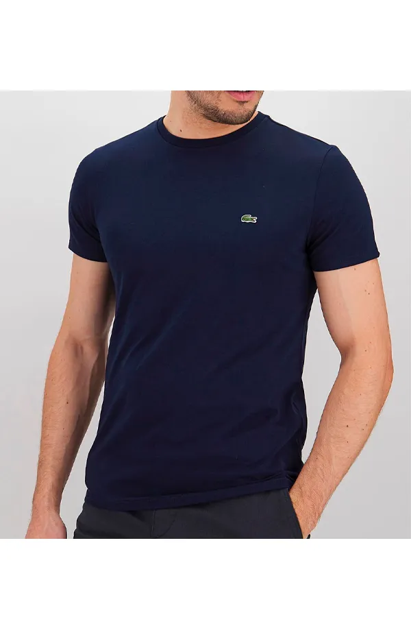 Lacoste Premium Pima Logo Tee Navy