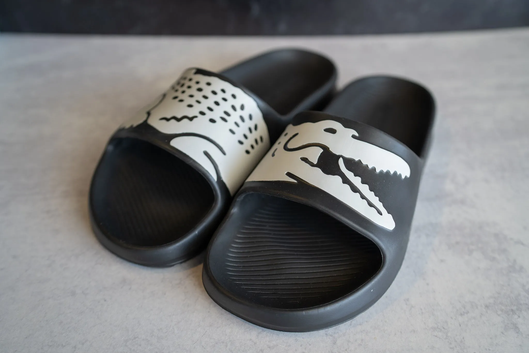 Lacoste Shadow Gator Slides (Black)