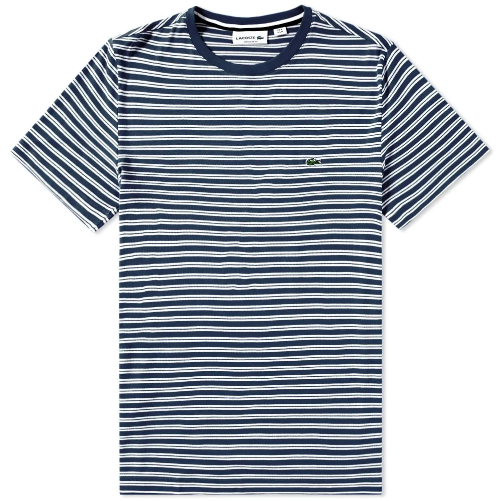 Lacoste Stripe Jersey TeeNavy & White