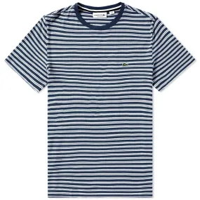 Lacoste Stripe Jersey TeeNavy & White