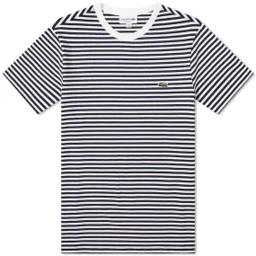 Lacoste Stripe T-ShirtWhite & Navy