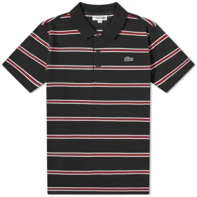 Lacoste Striped PoloBlack, Red & White