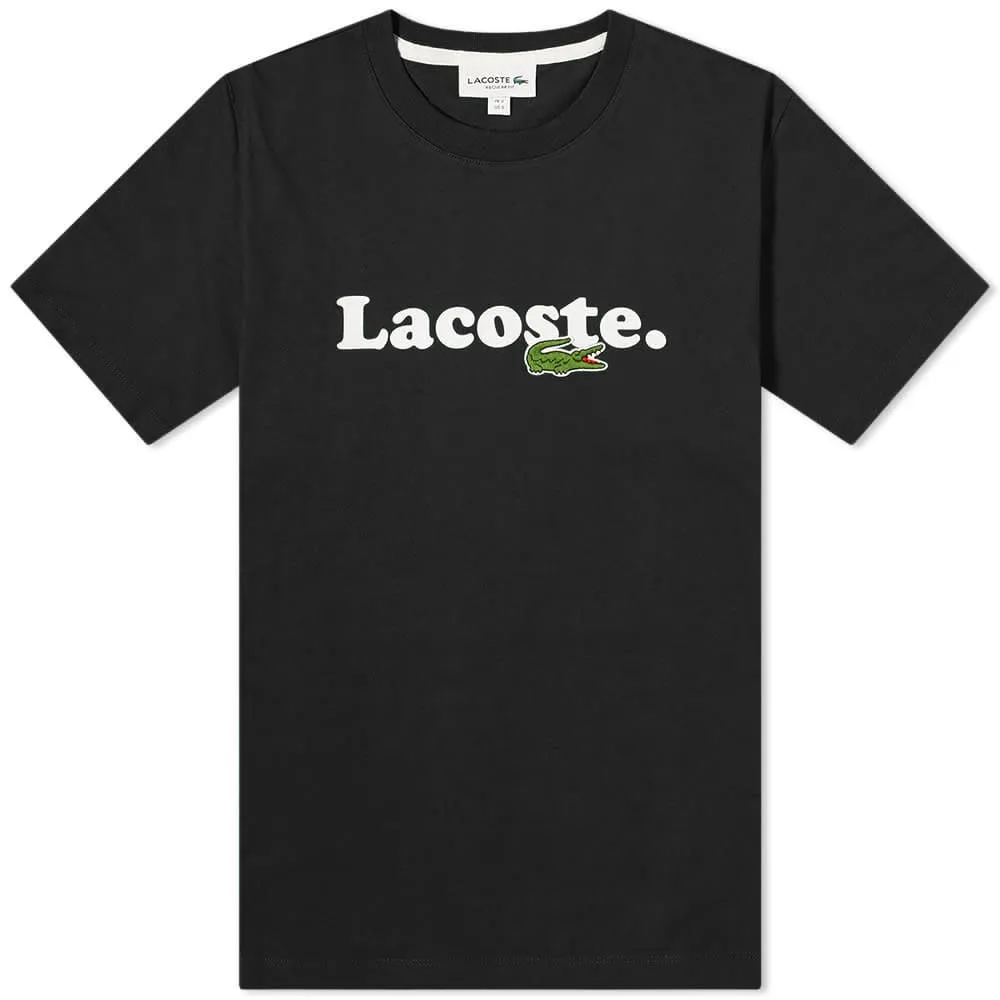 Lacoste Text Logo T-ShirtBlack