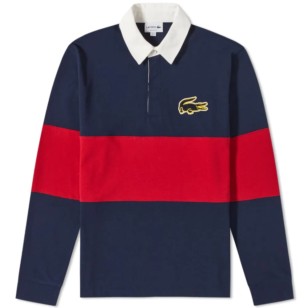 Lacoste Vintage Rugby ShirtNavy & Bordeaux