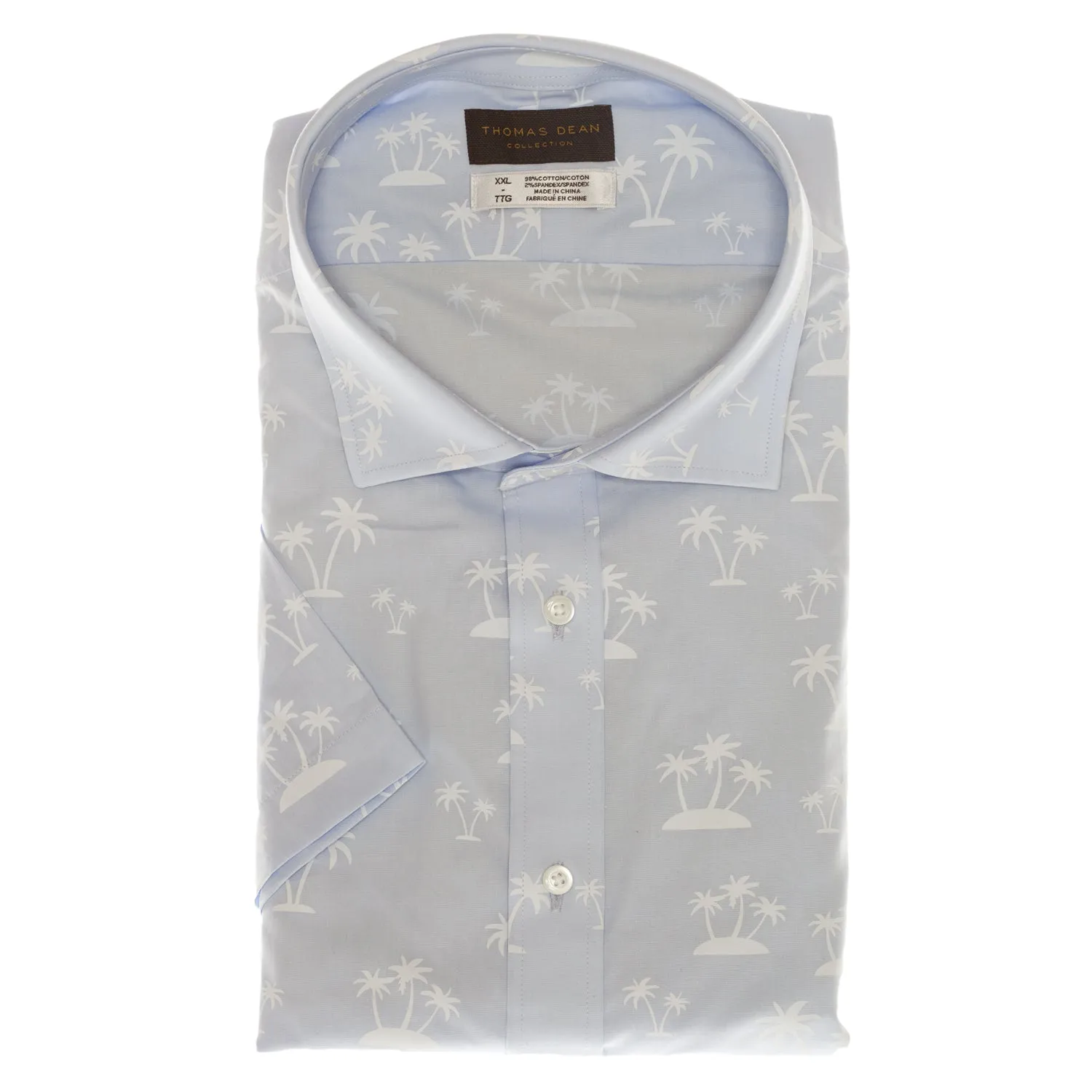 Light Blue Print Short Sleeve Shirt