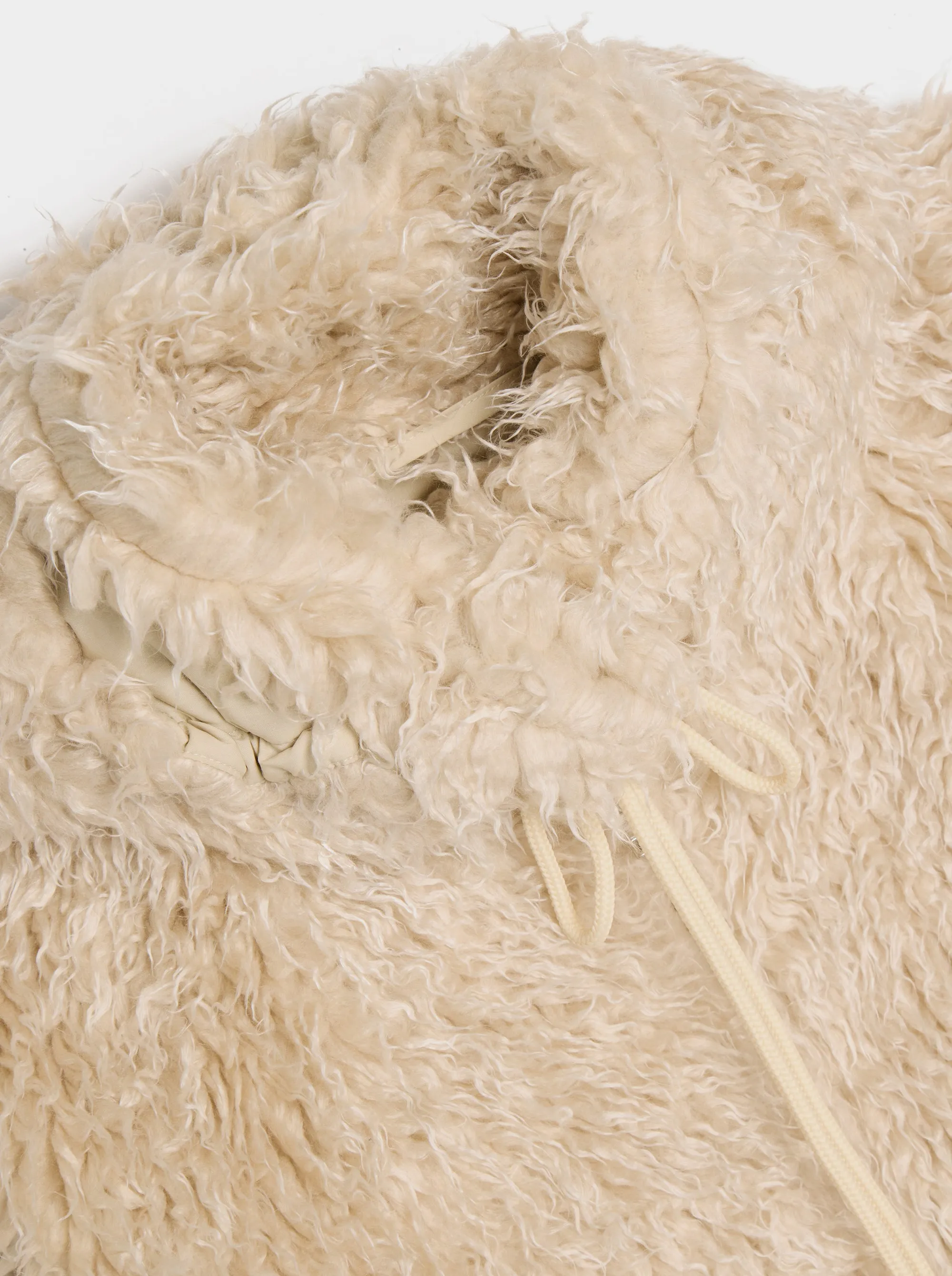 Long Pile Shaggy Faux Fur Jacket - Hooded + Glass - Best Price