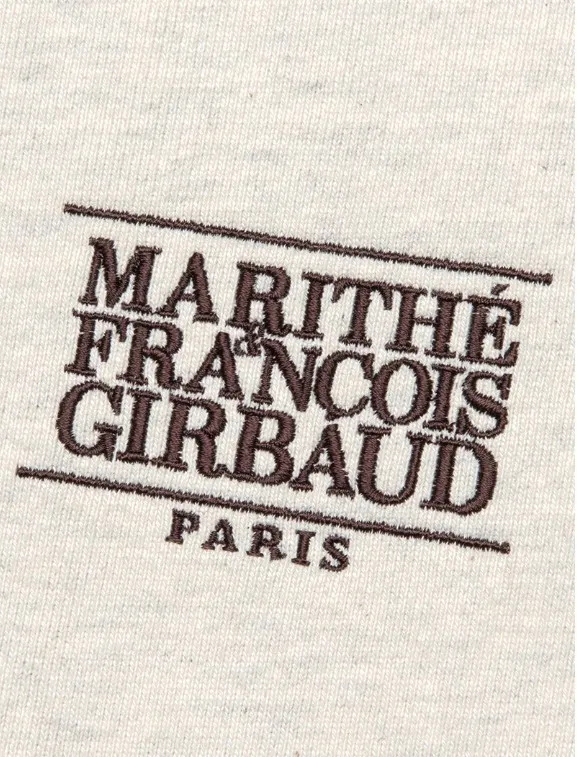 Marithe Francois Girbaud unisex street style long sleeves cotton logo hoodies for sale.