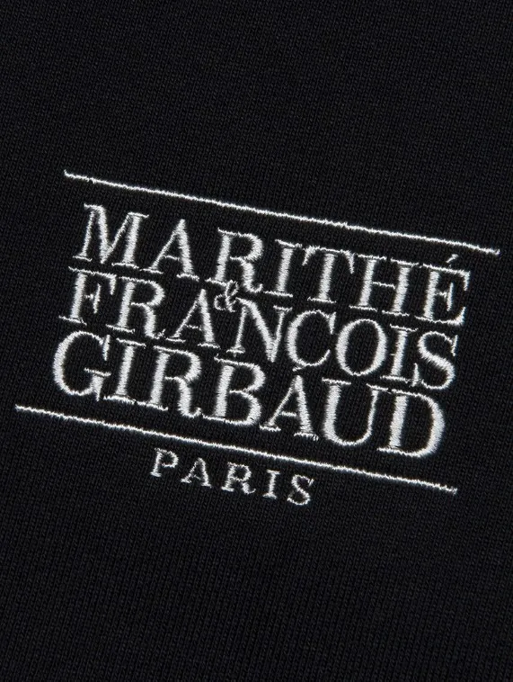 Marithe Francois Girbaud unisex street style long sleeves cotton logo hoodies for sale.